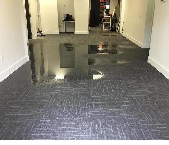 Water damage to a commercial building 